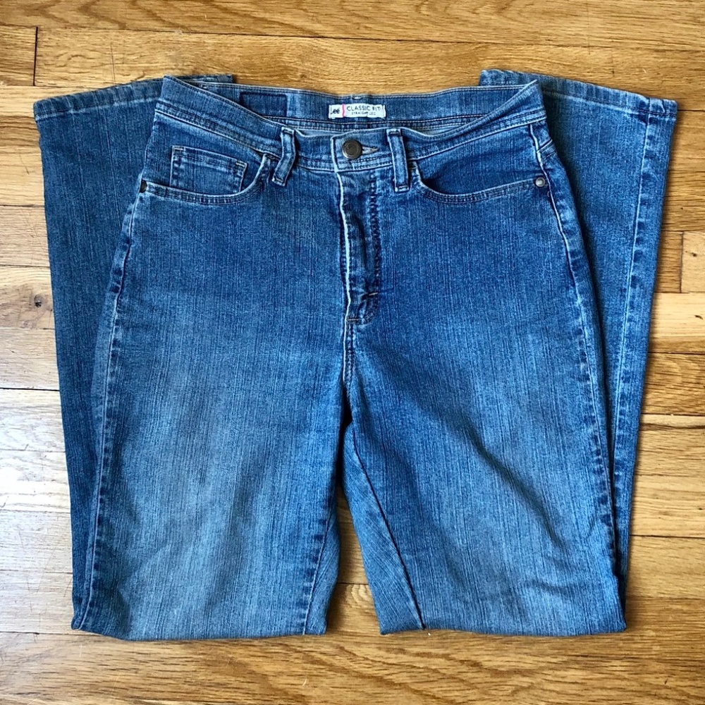 Lee Classic Fit Straight Leg Blue Jeans 4 Medium